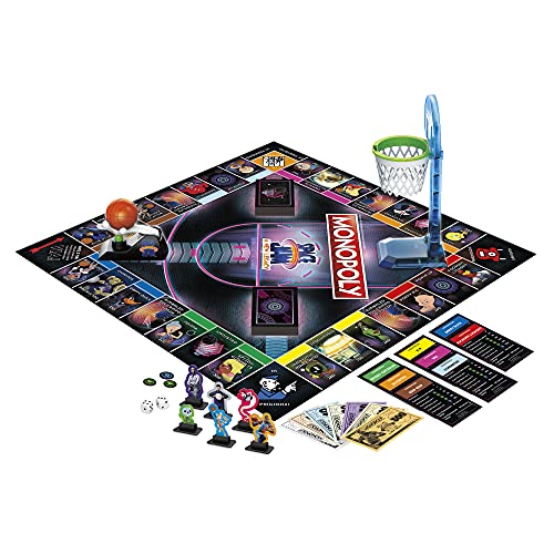 Monopoly: Space Jam: A New Legacy Edition Juego de Mesa Familiar, Lebron James Space Jam 2, para niños de 8 años en adelante, Multicolor