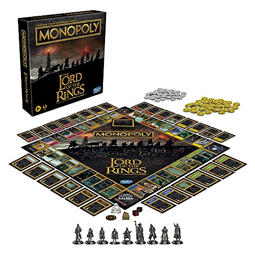 Monopoly: The Lord of The Rings - Juego de Mesa Inspirado en la trilogía cinematográfica - Juega como Miembro de la Comunidad - Edad: 8+