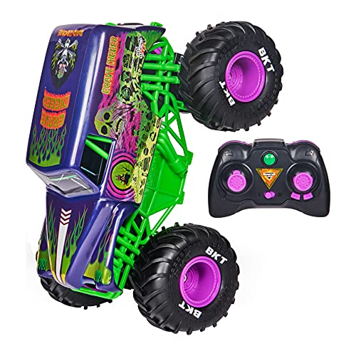 Monster Jam - Vehículo teledirigido Grave Digger Freestyle Force, Juguetes Monster Truck para niños y Adultos, Escala 1:15