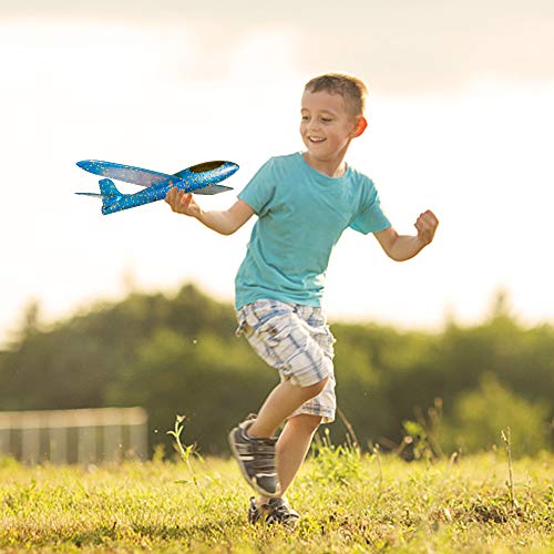 MOOKLIN ROAM 4 PCS Niños Planos de Espuma, 44cm Avión Planeador, Grande Glider Juguete Deportes Al Aire Libre Volar Juego con Dos Modelos de Vuelo para Niños Niñas Favores de la Fiesta