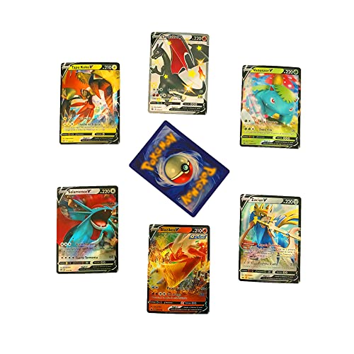 MRZJFA Juego de 100 Cartas Pokémon 2021 VMAX V GX, Flash Trading Puzzle Nuevo 100V Pokemon Trading Cards Series Español