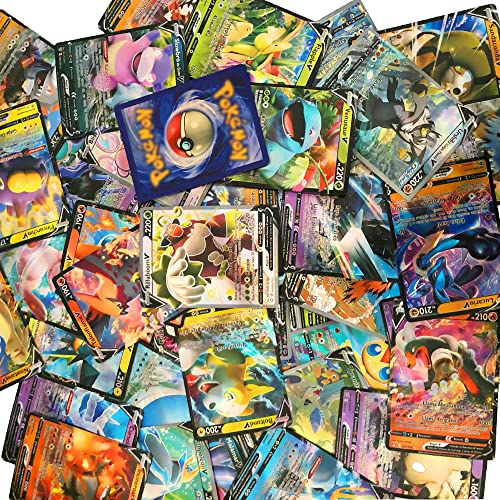 MRZJFA Juego de 100 Cartas Pokémon 2021 VMAX V GX, Flash Trading Puzzle Nuevo 100V Pokemon Trading Cards Series Español
