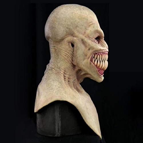 MSLing Máscara De Cabeza Completa Aterradora, novedad Máscara de látex Deluxe Disfraz de disfraces de Halloween, Fiesta de Disfraces de Halloween Realista Cosplay