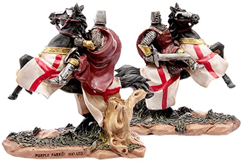 mtb more energy Figura de caballero "Riding Crusader", con capa roja, altura aprox. 10 cm, decoración de fantasía medieval