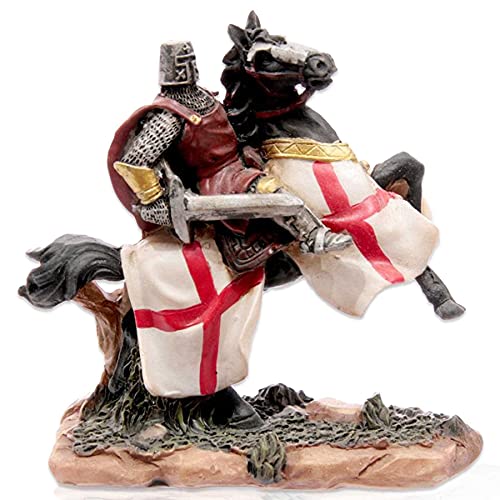 mtb more energy Figura de caballero "Riding Crusader", con capa roja, altura aprox. 10 cm, decoración de fantasía medieval