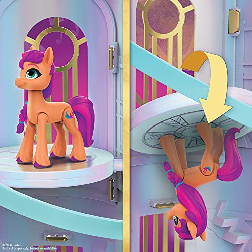 My Little Pony: A New Generation - Castillo Real - Castillo de 55,5 cm con 2 tirolinas - Figura de la Princesa Petals