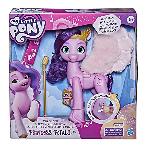 My Little Pony: A New Generation - Princess Petals Estrella de la música - Poni de 15 cm Que Reproduce música - A Partir de 5 años