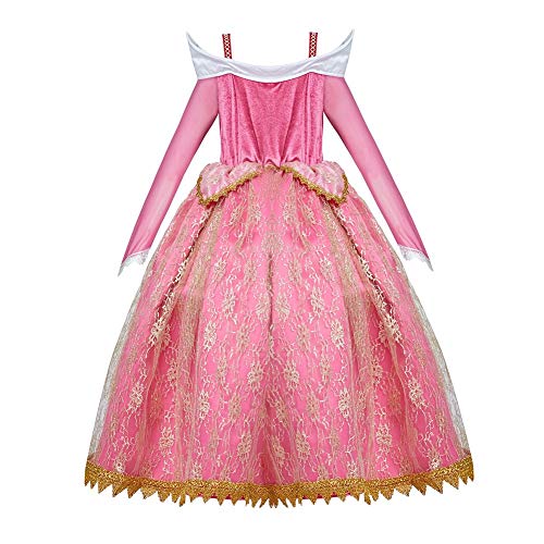 MYRISAM Vestidos de Princesa Aurora para Niñas Disfraz de Carnaval Bella Durmiente Traje de Halloween Navidad Cumpleaños Fiesta Ceremonia Aniversario Cosplay Vestir 4-5 años