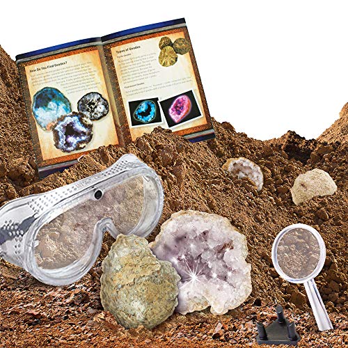 National Geographic Juego de exploración de geodas, para abrir 2 geodas y explorar cristales