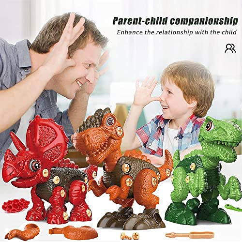 NATTHSWE Desmontar Dinosaurios juguetes, juguetes de dinosaurios para niños adecuados para edades de 4 5 6 7 8+ años, Desmontaje y montaje de juguetes de dinosaurios Niños Niñas Regalos de cumpleaños