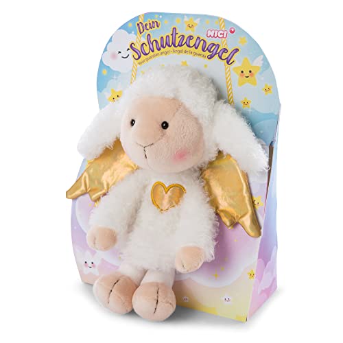 NICI Suave juguete de ángel de la guarda La La Lammie 30cm en caja de regalo – Tierna oveja, niños y bebés – Animal de relleno para abrazar, jugar y regalar – Blanco/dorado, color (47555)