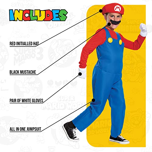 Nintendo Super Mario Bros DISK10772L - Disfraz de lujo para niños, talla S