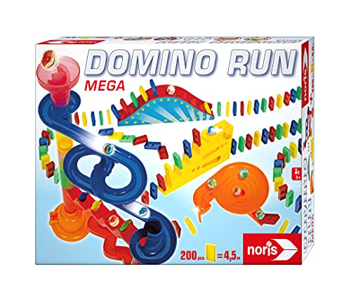 noris Domino Run Mega 606065647 - Juego de 200 Piedras (canicas, trayectoria y Otros Accesorios, a Partir de 3 años)