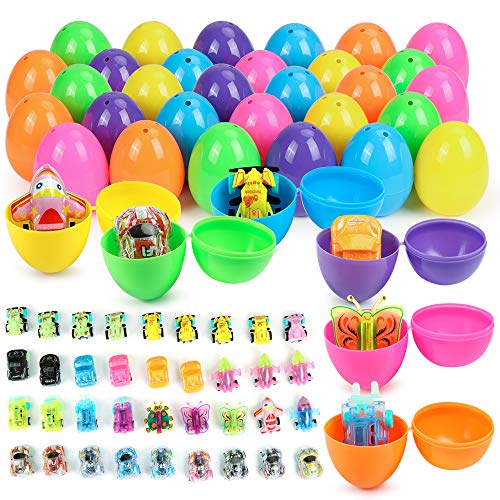 O-Kinee Huevos de Pascua, 36 Piezas Huevos de Plastico para Relleno, Huevos Sorpresa Juguetes, Decoración de Pascua Huevo de Pascua, 36 Piezas Juguete Huevos, para Regalos de Pascua