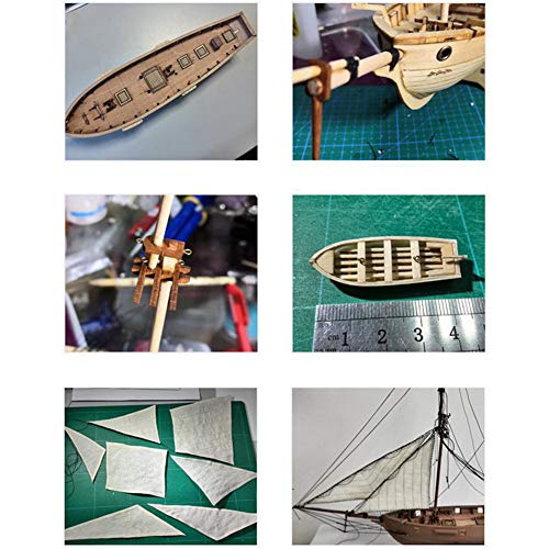 Okssud Modelos de Barcos de Madera, Kit de Barco de Madera de Bricolaje, DIY Maqueta de Barco Decoración Juguetes Educativos Regalos para niños