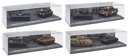 OPO 10 - Lote de 4 Juegos de 2 Tanques Militares 1/72: Panther Sherman Tiger M26 M41 Panzerjäger T34 / 76 (LTDN)