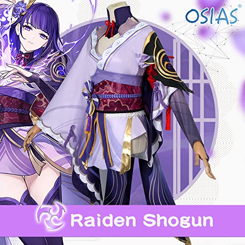 OSIAS Genshin Impact Traje de Cosplay de Raiden Shogun Disfraz Raiden Shogun (L)