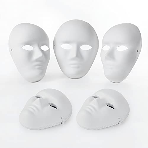 OVISEEN 10 Piezas Máscaras de Papel Blanco para Pintar Carnaval, áscara de Pulpa en Blanco para Cosplay, Fiesta de Halloween (9,45 x 7,28 pulgadas)