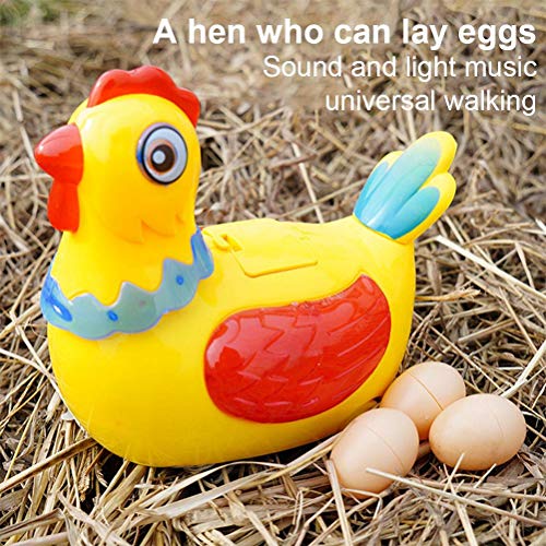 Oyria Juguete eléctrico de gallina Que Pone Huevos para niños, gallina Que Pone Huevos, Juguete para Caminar con luz Colorida y música, Juguetes interactivos, muñeca Que Pone Huevos, gallina Loca