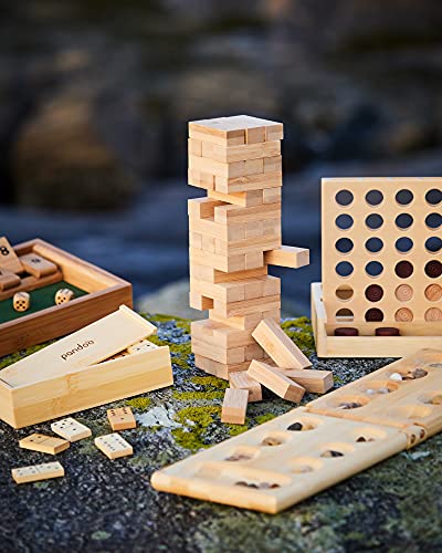 pandoo Nuevo juego de bambú – 4 ganadores – Cuatro ganadores – Juego de sociedad para 2 personas – Super también adecuado como regalo