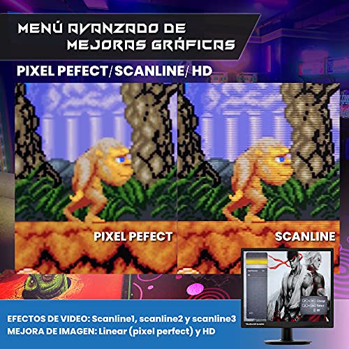 Pandora Box 3D, Joysticks independientes, Retro Consola, Maquina recreativa Arcade, Joystick Arcade, Versiones Originales 6525 Juegos Retro, Incluye Juegos 2D y 3D. Función de Guardar Partida