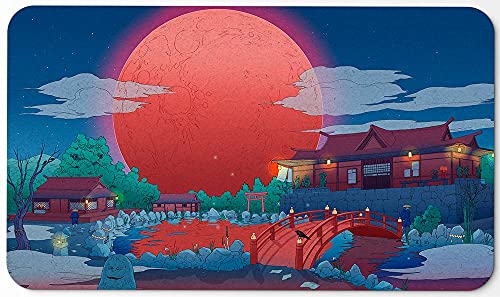 Paramint Blood Moon Shinto Anime - Alfombra de Juego MTG - Compatible con tapete de Juego Magic The Gathering - Juega a MTG, YuGiOh, Pokemon, TCG - Diseños Originales y Accesorios