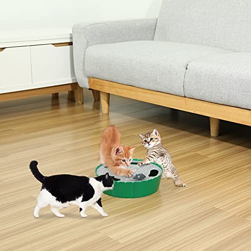 Pawaboo Juguete Escondido Electrónico para Gato, Imita la Escena Real del Gatito y el Ratón con Interruptor de Control - Verde