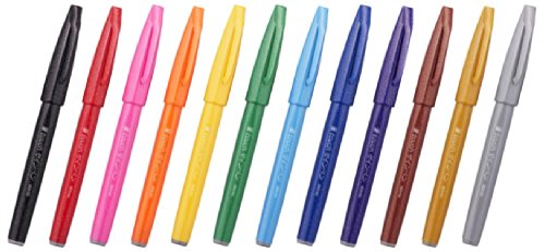 Pentel brush touch felt-tip pen 12 colour set SES15C-12