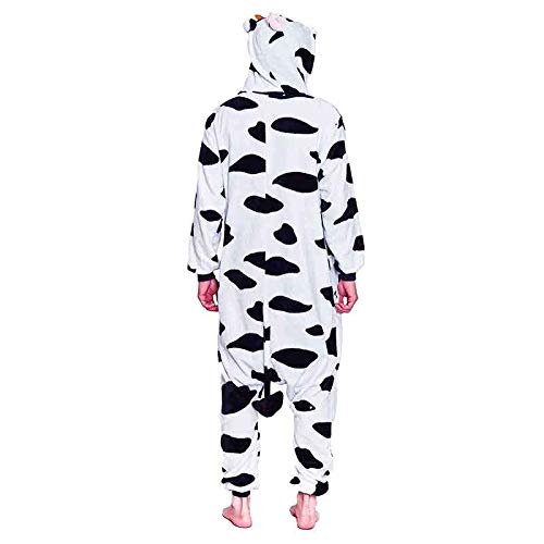 Pijamas Enteros de Animales Adultos Unisex (Tallas de Adultos S a L) Disfraz Vaca Mono Enterizo Adulto Carnaval Fiestas【Talla L】