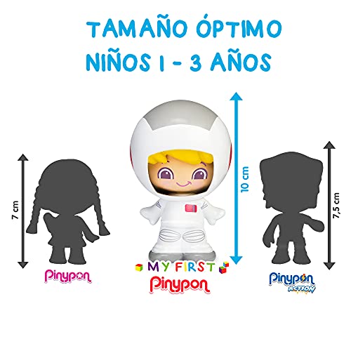 Pinypon - My First, Figura Astronauta, con traje espacial y casco blancos, con 3 caras diferentes y cuerpo intercambiable, para estimular el juego de peques a partir de 1 año, FAMOSA (700016629)