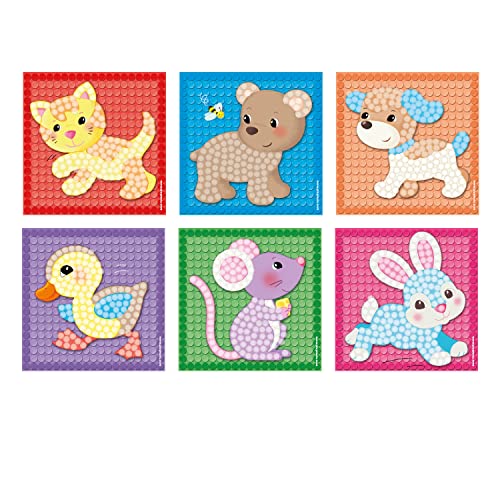 PlayMais Mosaic Little Friends Kit de Manualidades para niñas y niños de 3 años | 2300 Piezas y 6 Plantillas de mosaicos con Animales | estimula la Creatividad y la motricidad
