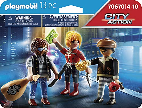 PLAYMOBIL City Action 70670 Set Figuras Ladrones, Para niños de 4 a 10 años
