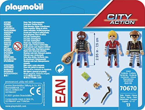 PLAYMOBIL City Action 70670 Set Figuras Ladrones, Para niños de 4 a 10 años