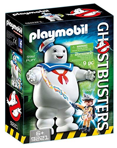 PLAYMOBIL Ghostbusters Muñeco Marshmallow, a Partir de 6 Años (9221) + Ghostbusters Slimer con Stand de Hot Dog, A Partir de 6 Años (9222)