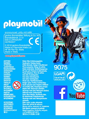 PLAYMOBIL Pirata Playset de Figuras de Juguete, Multicolor, 12 x 3,7 x 16 cm (9075)