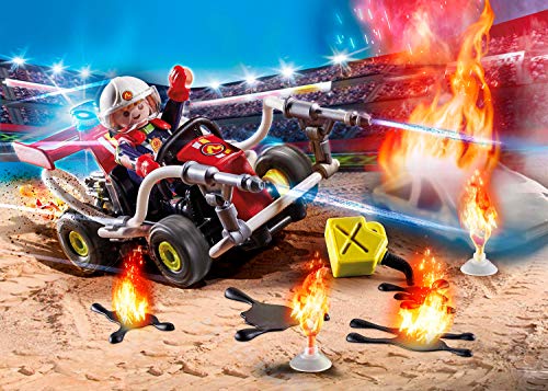 PLAYMOBIL Stuntshow 70554 Kart antincendio, Para niños de 4 a 10 años