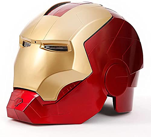 PRETAY Casco electrónico de Iron Man de Los Vengadores de Marvel Legends Máscaras Luminosos Cascos de Halloween Cosplay película Deluxe Edition (Color : Red, Size : XL(55~60CM))