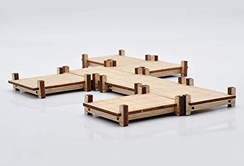Puente modular, muelle, pasarela, juego básico 7 piezas de madera cortado con láser para D&D, Pathfinder, mazmorras y dragones (estilo 1)
