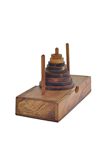Puzzle de Madera - Juego de lógica - Torre de la Pagoda de Hanoi - 9 Niveles - Un Divertido Juego de Rompecabezas para Adultos y niños