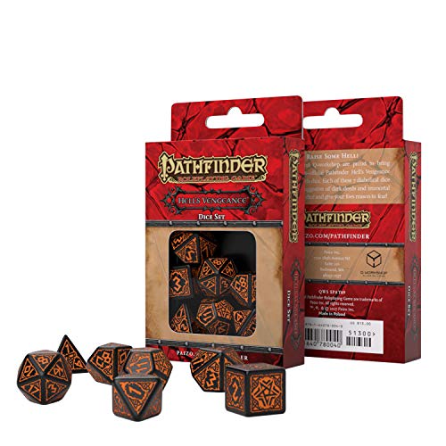 Q Workshop Pathfinder Hell's Vengeance RPG Ornamented Dice Set 7 Polyhedral Pieces