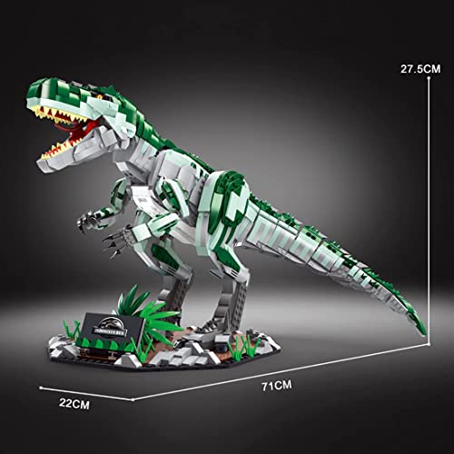 QLJBFU Juguetes de Bloques de construcción de Dinosaurios, 2086+Piezas Kit de Bloques de construcción de Dinosaurios Spinosaurus con luz, Modelo de la Serie Mundial Jurassic, Compatible con Legos,