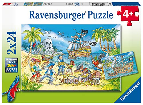 Ravensburger 05089 05089 - Puzzle Infantil (2 x 24 Piezas), diseño de Las Islas de la Aventura, Color Amarillo