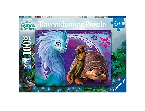 Ravensburger- Disney Raya and The Raya & The Last Dragon-Rompecabezas de 100 Piezas extragrandes para niños a Partir de 6 años (12920)