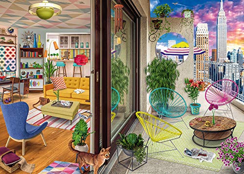 Ravensburger- NYC Apartment Puzzle 1000 Piezas – Fantasy, Multicolor (16545)
