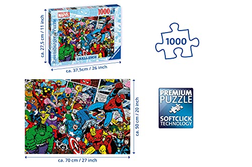 Ravensburger Puzzle 1000 Piezas, Marvel Challenge, Colección Challenge, Puzzle Marvel, Impossible Rompecabezas Ravensburger de óptima calidad, Jigsaw Puzzle