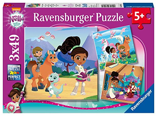 Ravensburger - Puzzle 3 x 49, Nella la Princesa Valiente (08056)