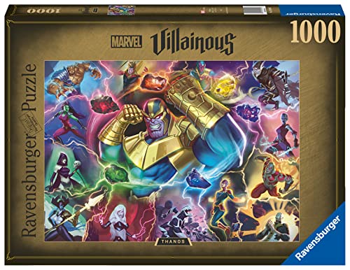 Ravensburger Puzzle, Puzzle 1000 Piezas, Villainous: Thanos, Puzzle Marvel, Puzzle Adultos, Rompecabezas Ravensburger de Calidad