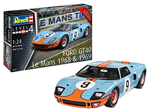 Revell 07696 Vell Ford GT 40 Le Mans 1968 Limited Edition-Kit de Modelado (Escala 1:24), Color sin barnizar