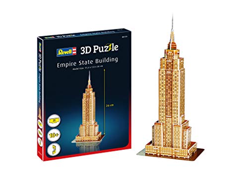 Revell 3D Puzzle- Empire State Building, el Rascacielos, un hito de Nueva York Descubre el Mundo en 3D, diversión para jóvenes y Mayores, Color Coloreado (119)
