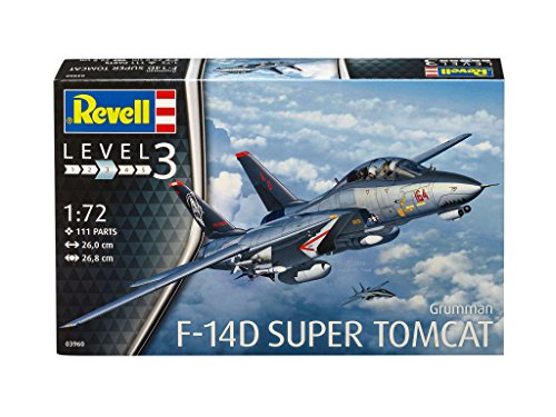 Revell Grumman F-14D Super Tomcat, Kit de Modelo, Escala 1:72 (3960) (03960), 26,0 cm
